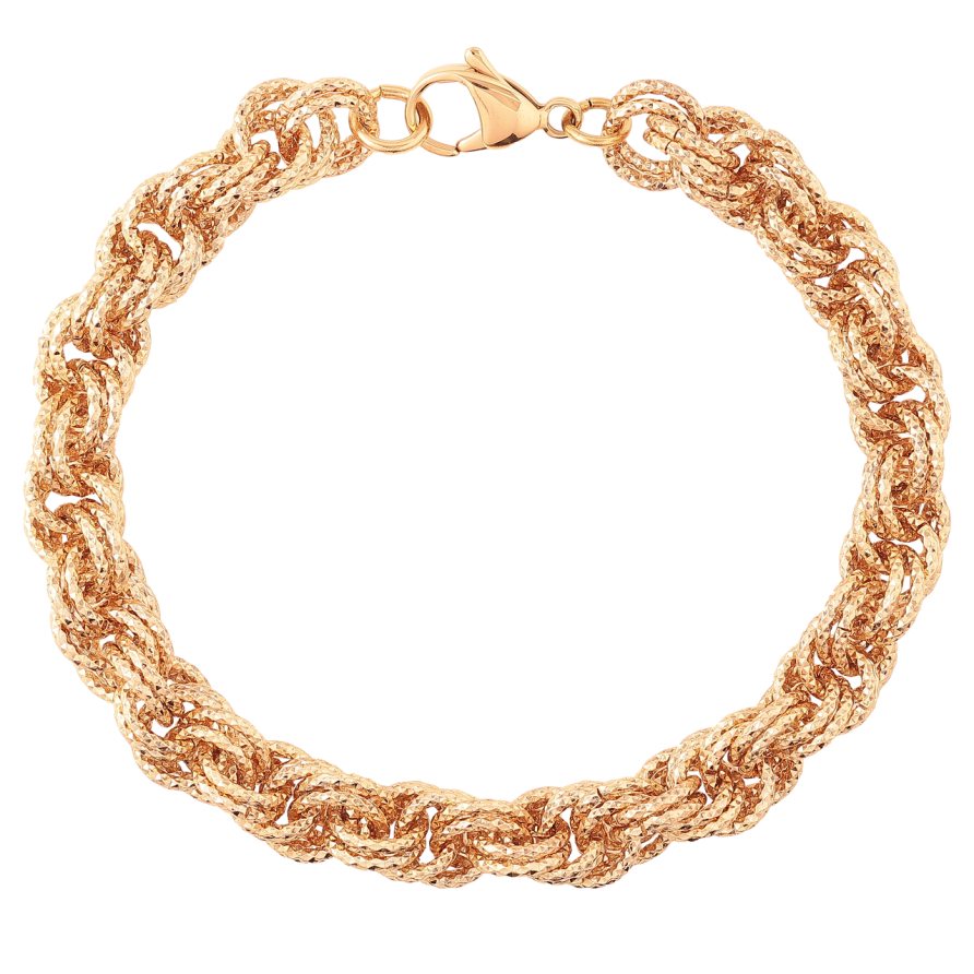 Браслет Xuping Позолота 18K Цепочка Кордовая длинна 20см х 7мм фото №1