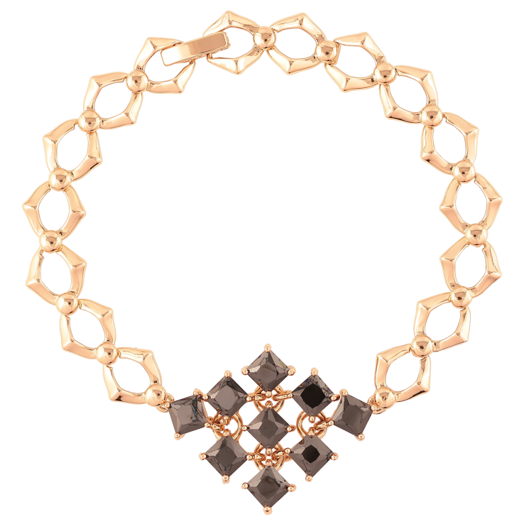 Браслет Xuping Позолота 18K «Візерунок з чорними фіанітами» довжина 19см х 9мм фото №12