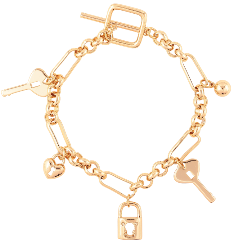 Браслет Xuping Позолота 18K «Ланцюжок з підвісками» довжина 18см х 5мм фото №1