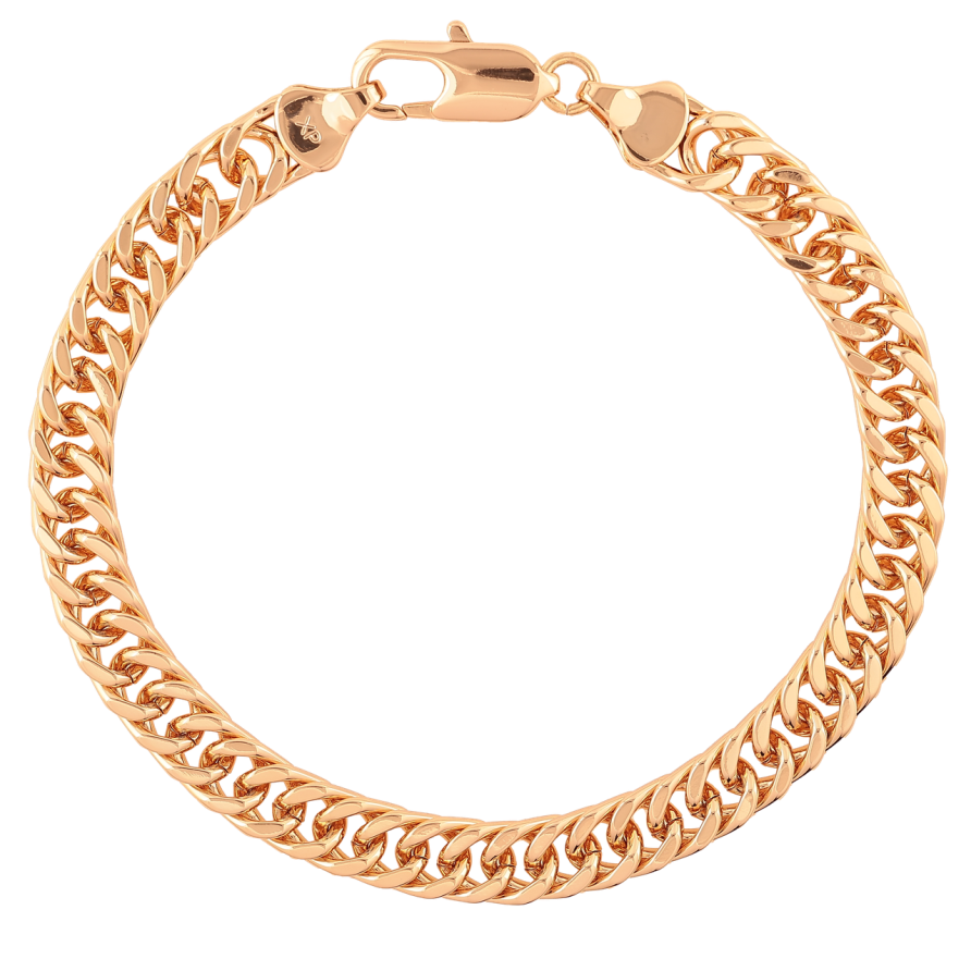 Браслет Xuping Позолота 18K «Ланцюжок плетіння Кобра» довжина 20см х 7мм фото №1