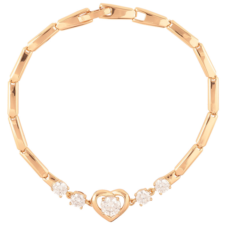 Браслет Xuping Позолота 18K Сердечко с фианитами длинна 19см х 3мм фото №1