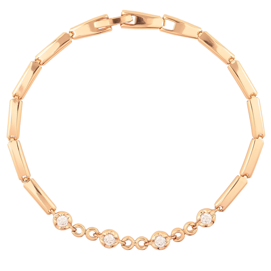 Браслет Xuping Позолота 18K Узор с вставками циркония длинна 19.5см х 3мм фото №1