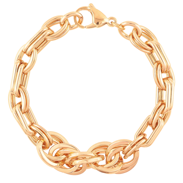 Браслет Xuping Позолота 18K Цепочка Фантазийное плетение длинна 20см х 7мм фото №6