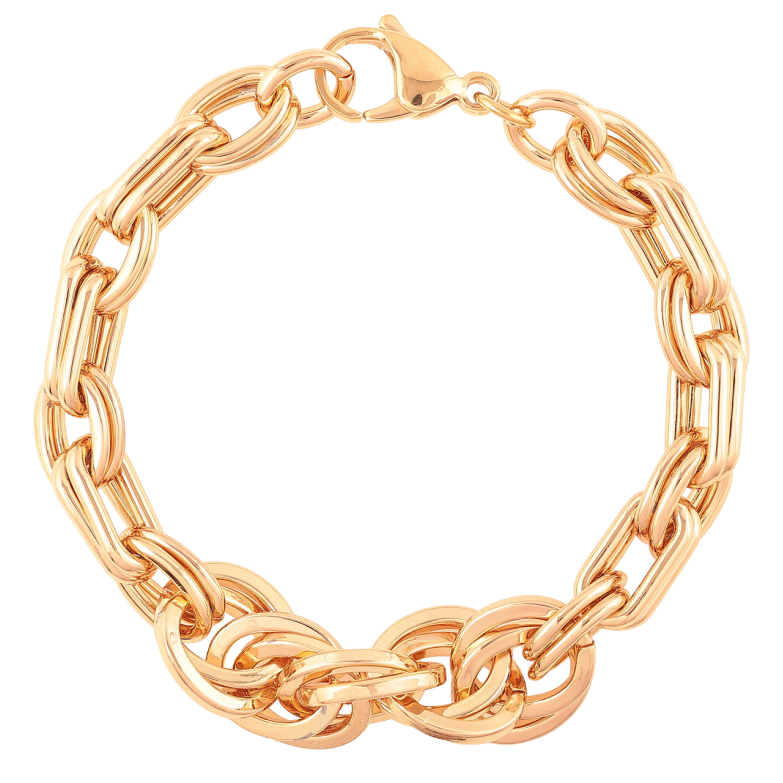 Браслет Xuping Позолота 18K Цепочка Фантазийное плетение длинна 20см х 7мм фото №5