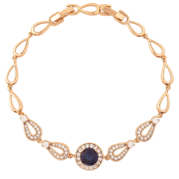 Браслет Xuping Позолота 18K «Інкрустація цирконієм з синім фіанітом» довжина з доп. замком 17,19см х 5мм фото №20