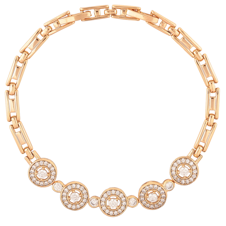 Браслет Xuping Позолота 18K «Візерунок з цирконієм» довжина з доп. замком 17.5,20см х 4мм фото №22