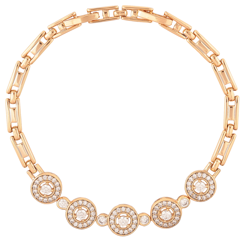 Браслет Xuping Позолота 18K «Візерунок з цирконієм» довжина з доп. замком 17.5,20см х 4мм фото №1