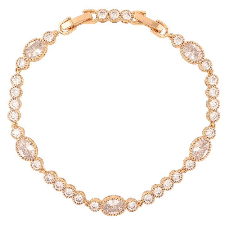 Браслет Xuping Позолота 18K Дорожка фианитов длинна с доп. замком 17,19.5см х 3-5мм фото №16