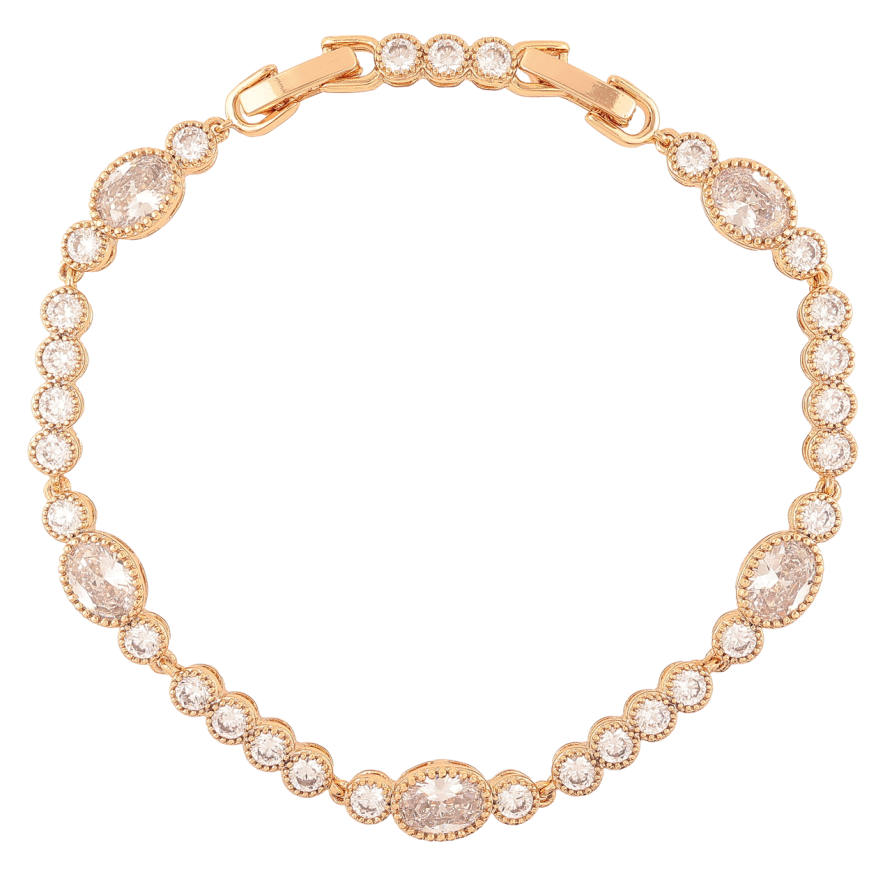 Браслет Xuping Позолота 18K Дорожка фианитов длинна с доп. замком 17,19.5см х 3-5мм фото №1