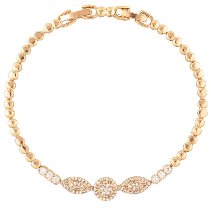 Браслет Xuping Позолота 18K «Візерунок з інкрустацією цирконієм» довжина з доп. замком 16.5,18.5см х 3мм фото №12