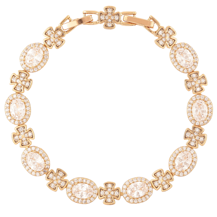 Браслет Xuping Позолота 18K Инкрустация цирконием длинна с доп. замком 16.5,19см х 7-8мм фото №15