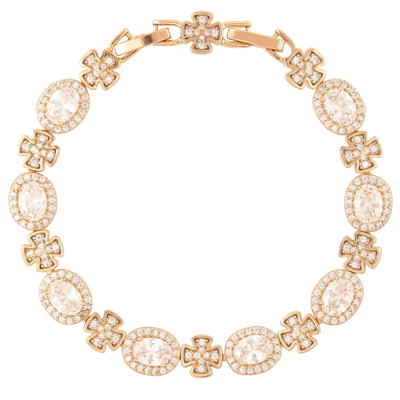 Браслет Xuping Позолота 18K «Інкрустація цирконієм» довжина з доп. замком 16.5,19см х 7-8мм фото №5