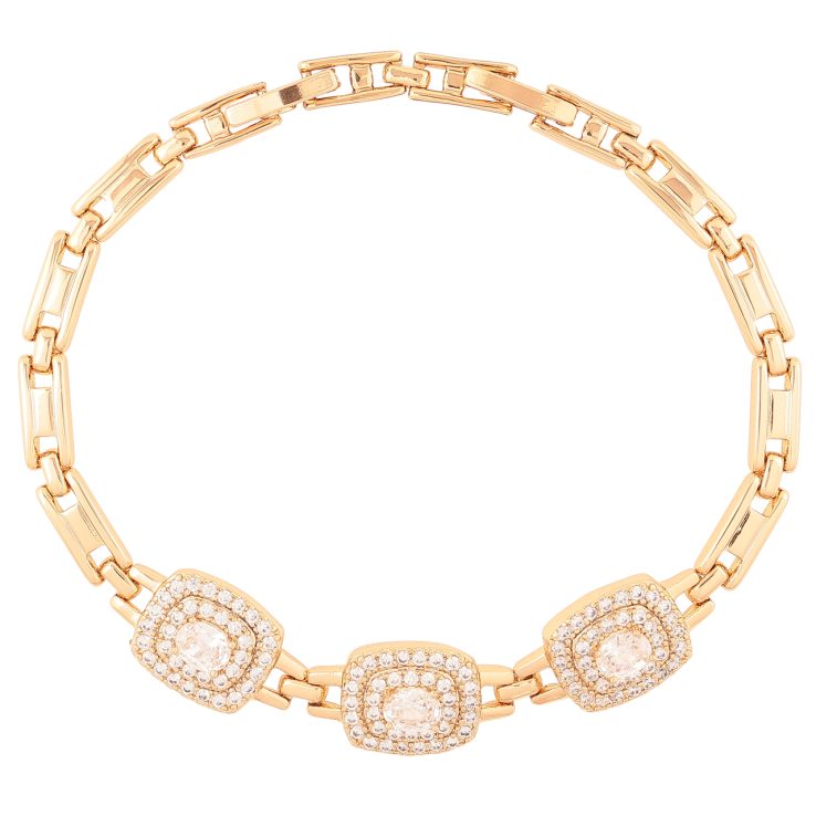 Браслет Xuping Позолота 18K «Інкрустація цирконієм» довжина з доп. замком 16.5-19см х 4мм фото №5