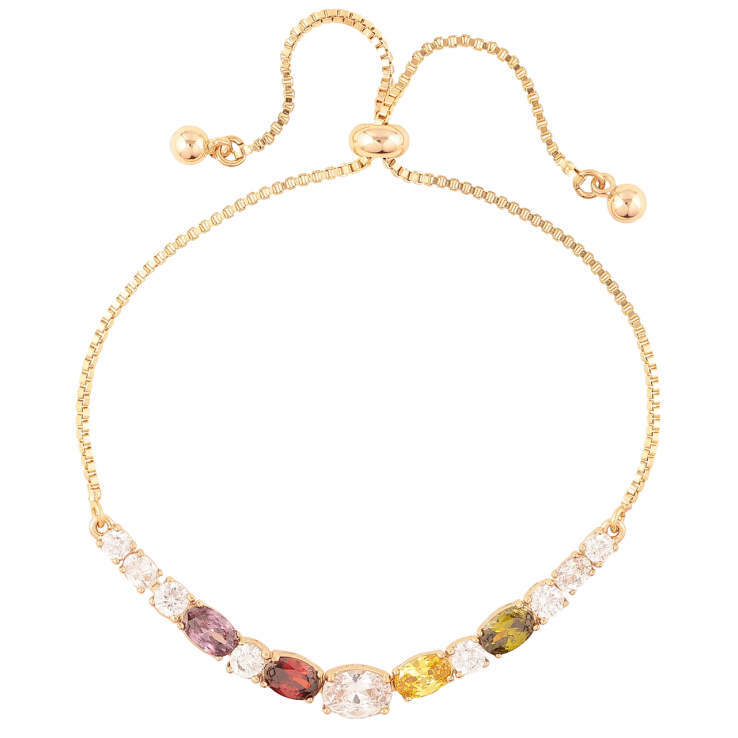 Браслет Xuping Позолота 18K Цепочка с цветной кристальной дорожкой длинна с бегунком 12-24см х 1мм фото №12