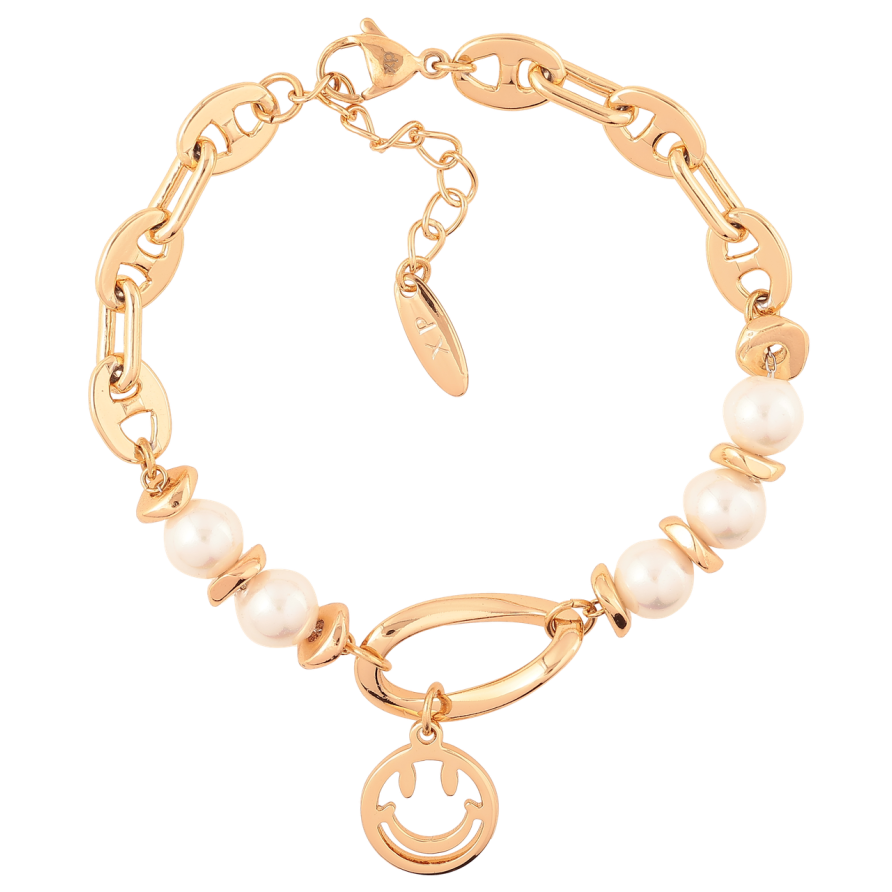 Браслет Xuping Позолота 18K «Смайл» довжина з доп. ланцюжком 17-20.5см х 6мм фото №1