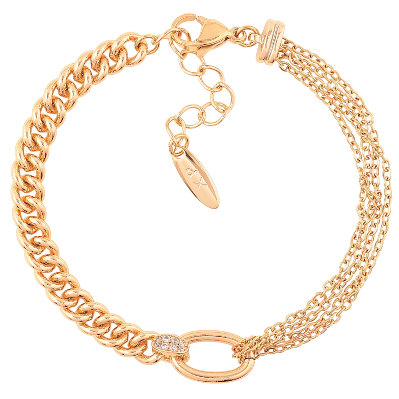 Браслет Xuping Позолота 18K Комбинированная цепочка длинна с доп. цепочкой 17-20см х 5мм фото №14