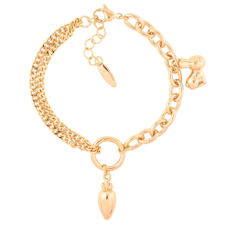 Браслет Xuping Позолота 18K Комбинированная цепочка с подвесками длинна с доп. цепочкой 17-20см х 5мм фото №20