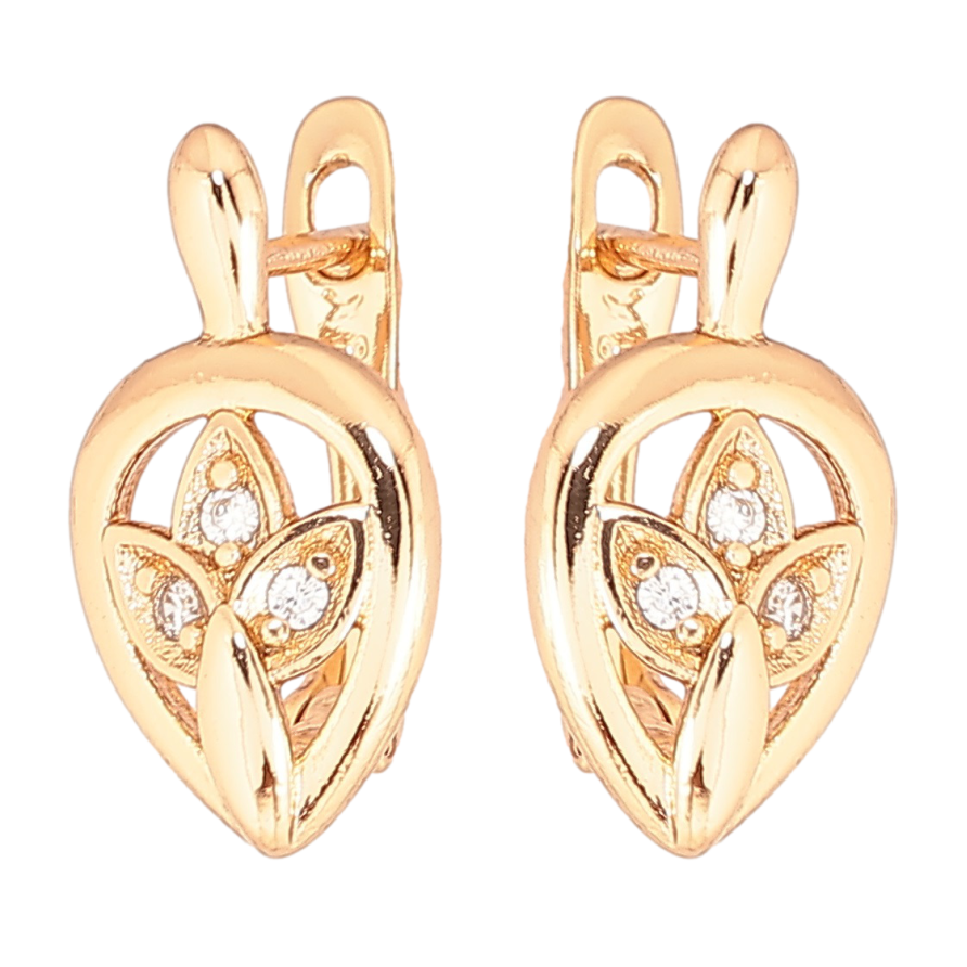 Серьги Xuping Позолота 18K английский замок Узор с цирконием фото №1