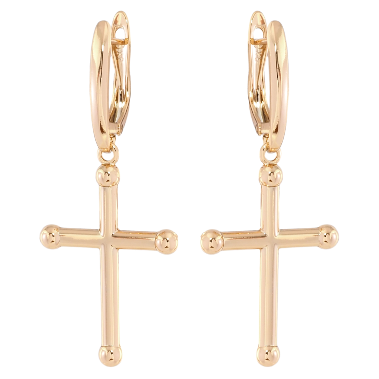Серьги Xuping Позолота 18K английский замок Подвески Крестики фото №1