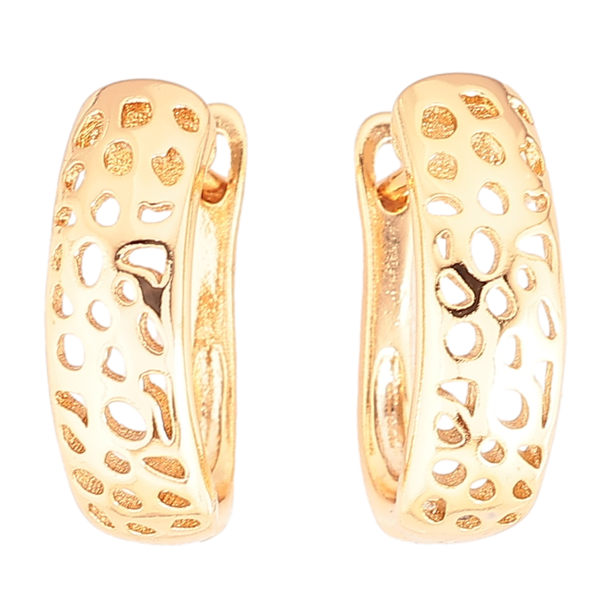 Сережки Xuping Позолота 18K англійський замок «Різьблений візерунок» фото №1