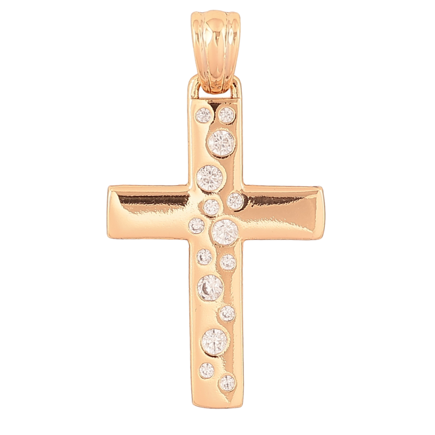 Кулон Xuping Позолота 18K Хрест з цирконієм» для ланцюжка до 4мм фото №1