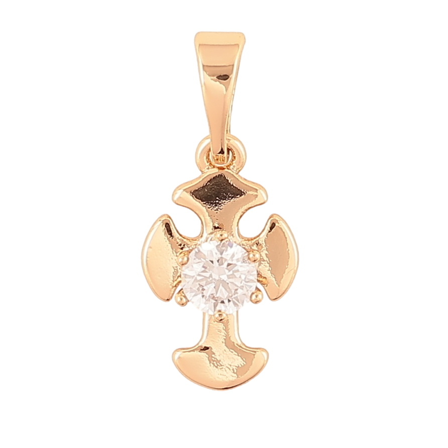 Кулон Xuping Позолота 18K Хрест з цирконієм» для ланцюжка до 5мм фото №1