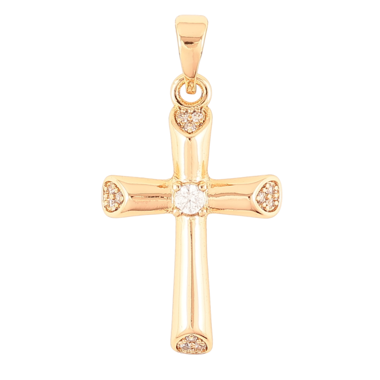 Кулон Xuping Позолота 18K Крест с цирконием для цепочки до 5мм фото №1