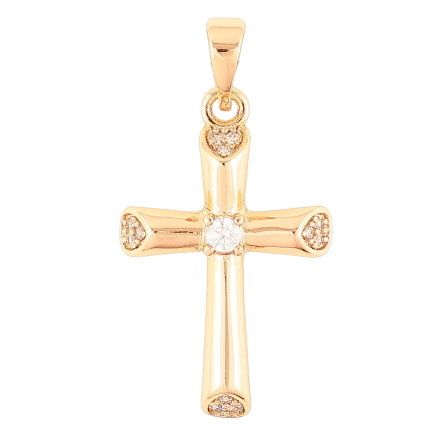 Кулон Xuping Позолота 18K Хрест з цирконієм» для ланцюжка до 5мм фото №1