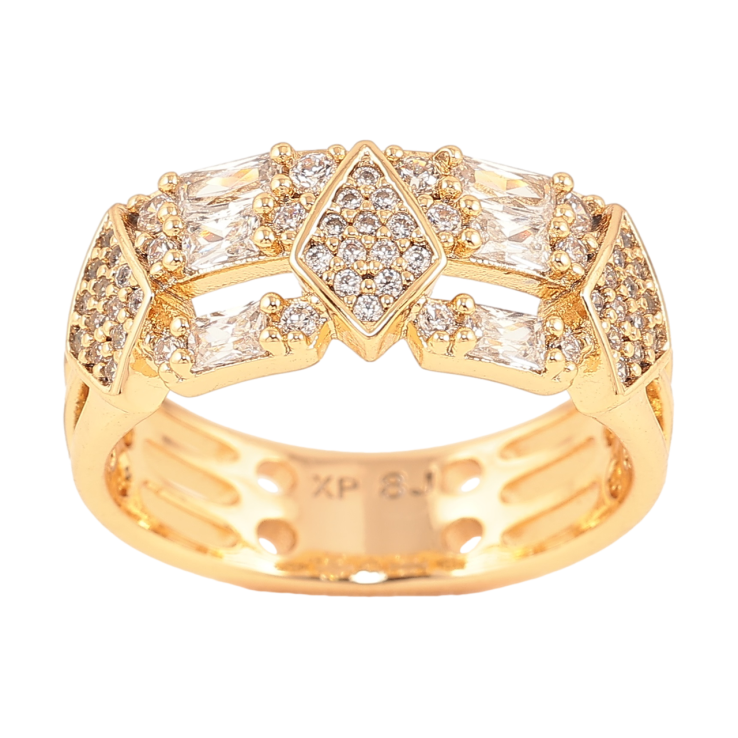 Кольцо Xuping Позолота 18K Узор с инкрустацией цирконием фото №12