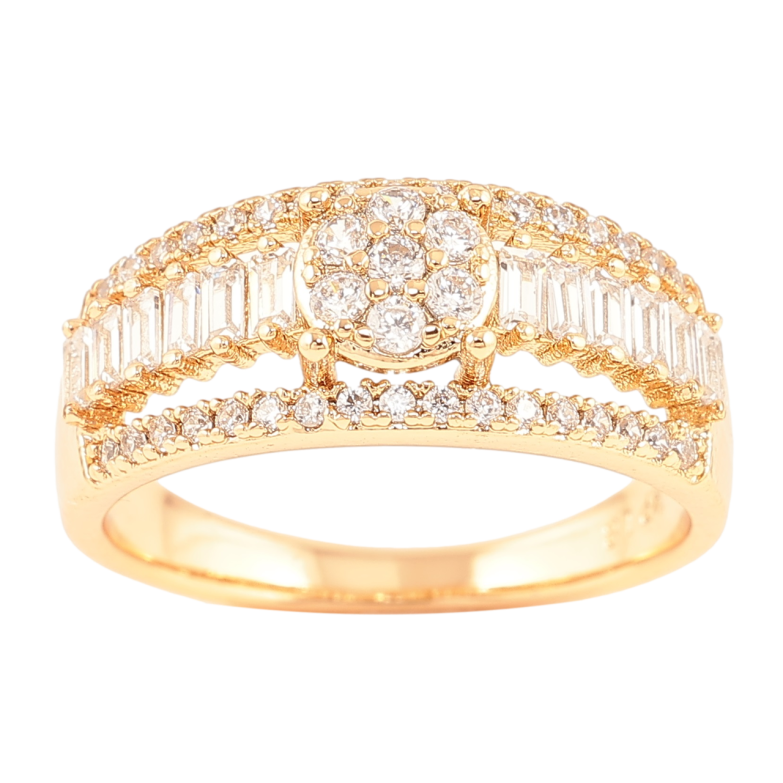 Каблучка Xuping Позолота 18K «Візерунок з інкрустацією цирконієм» фото №1