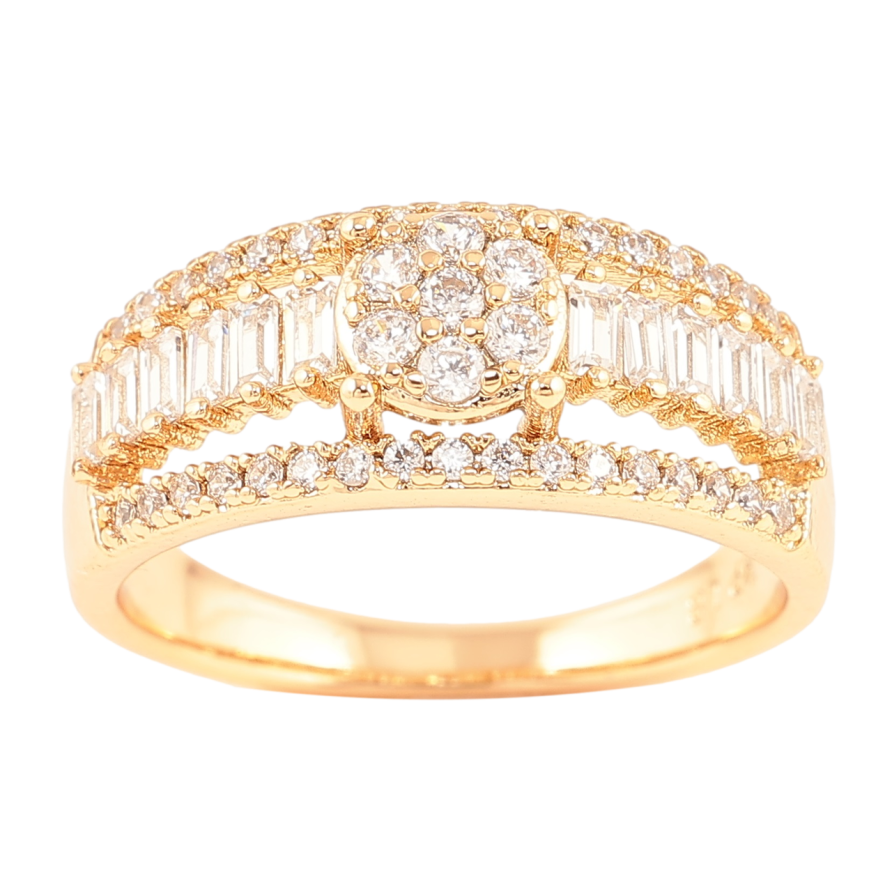 Каблучка Xuping Позолота 18K «Візерунок з інкрустацією цирконієм» фото №1