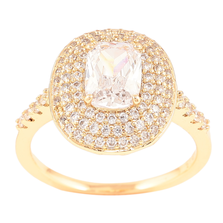 Кольцо Xuping Позолота 18K Инкрустация цирконием с фианитом фото №7