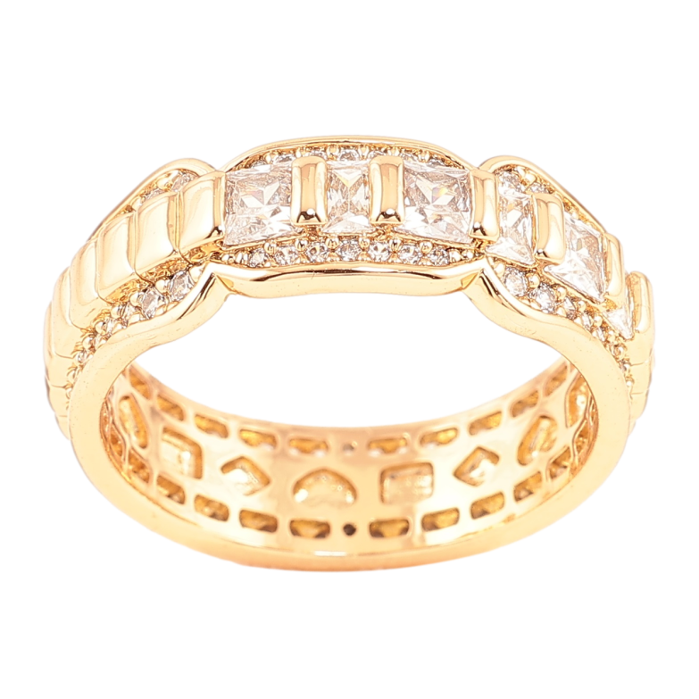 Кольцо Xuping Позолота 18K Узор с цирконием фото №2