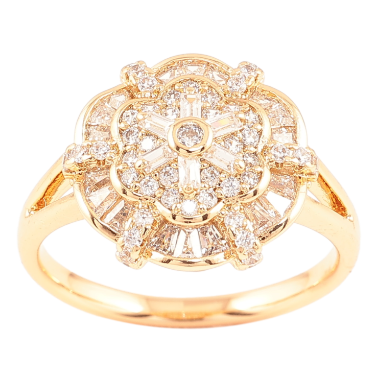 Каблучка Xuping Позолота 18K «Кришталева квітка» фото №14