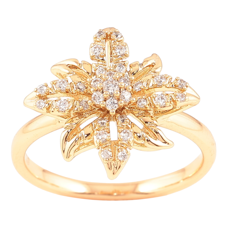 Кольцо Xuping Позолота 18K Цветок с цирконием фото №1