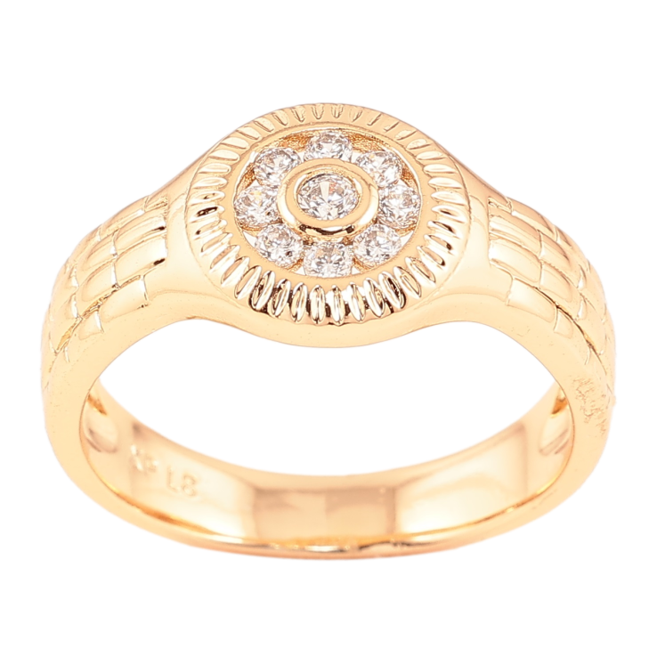 Кольцо Xuping Позолота 18K Узор с цирконием фото №3