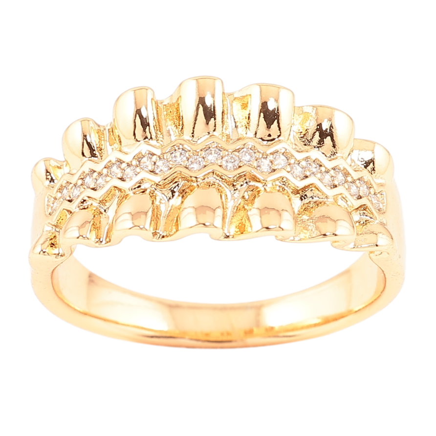 Кольцо Xuping Позолота 18K Декоративный узор с дорожкой циркония фото №1