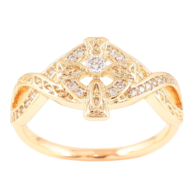 Кольцо Xuping Позолота 18K Крест с цирконием фото №12