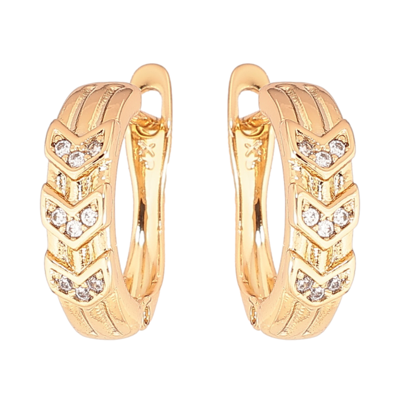 Серьги Xuping Позолота 18K английский замок Узор с цирконием фото №1