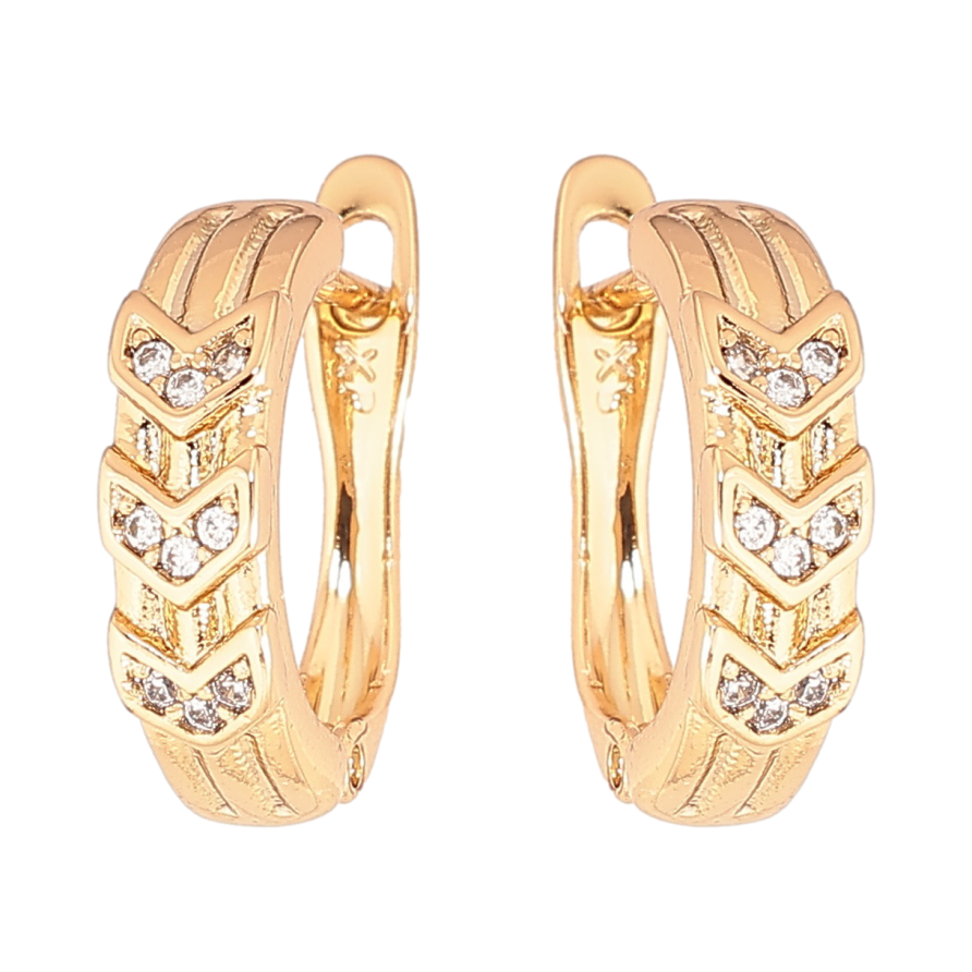 Серьги Xuping Позолота 18K английский замок Узор с цирконием фото №1