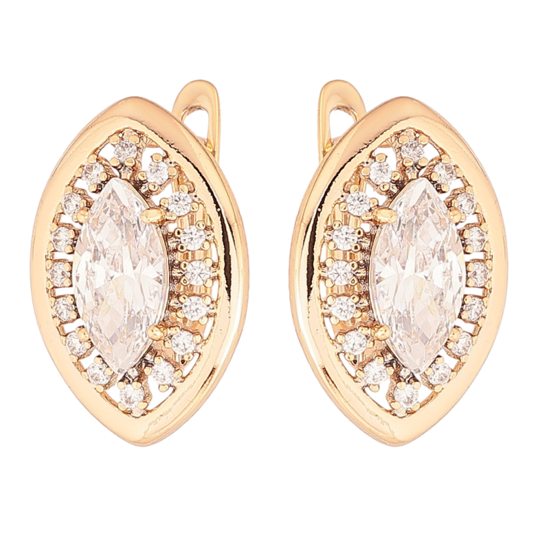 Серьги Xuping Позолота 18K английский замок Узор с цирконием фото №1