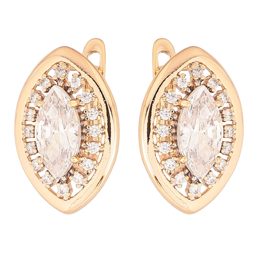 Серьги Xuping Позолота 18K английский замок Узор с цирконием фото №1