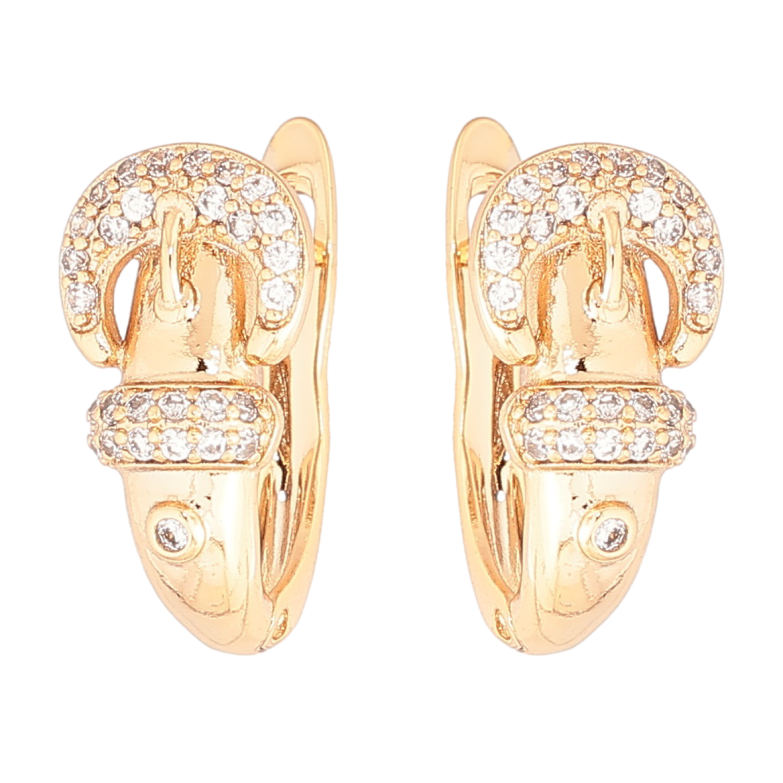 Серьги Xuping Позолота 18K английский замок Ремешок с цирконием фото №1