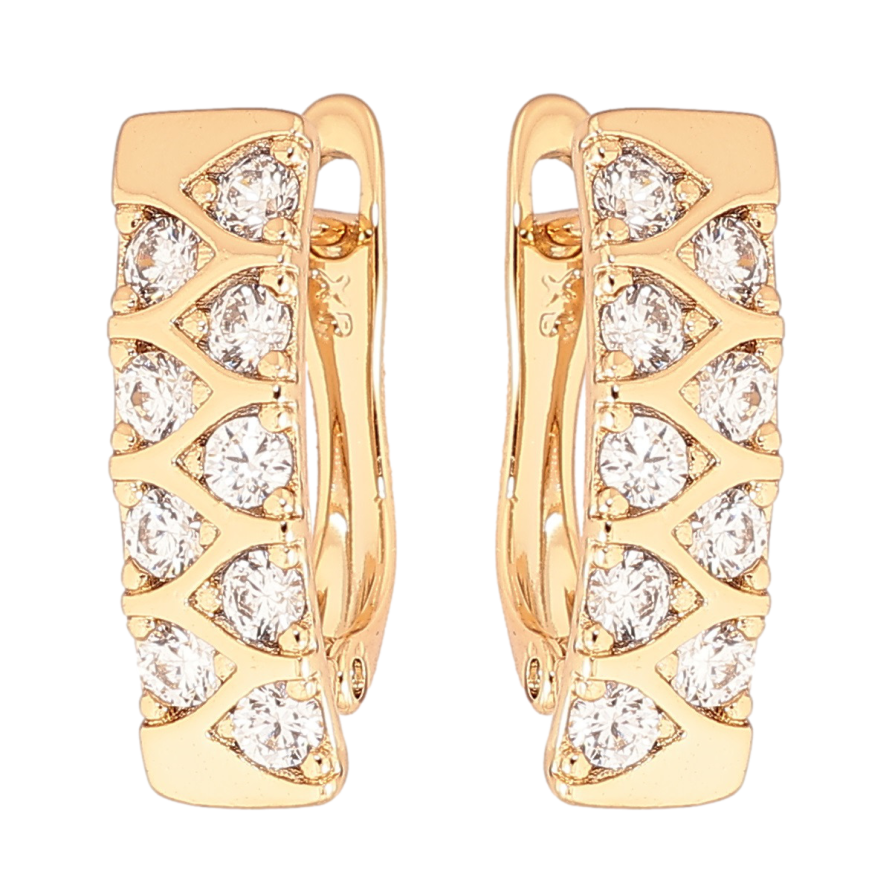 Серьги Xuping Позолота 18K английский замок Узор с цирконием фото №1