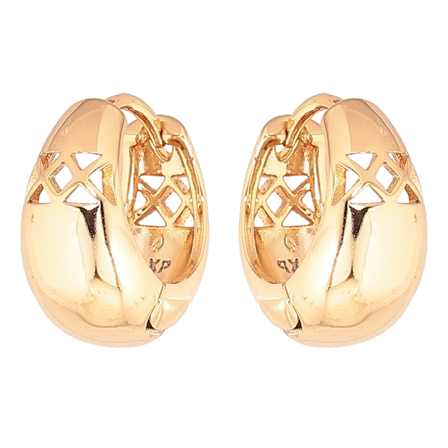 Серьги Xuping Позолота 18K колечки Резной узор фото №1 Серьги Xuping Позолота 18K колечки Резной узор фото №1