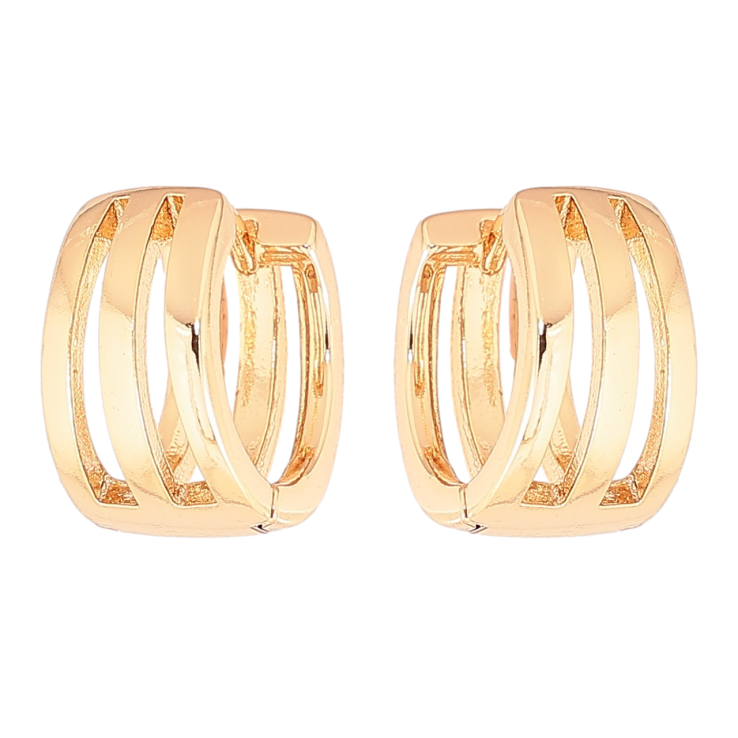 Серьги Xuping Позолота 18K колечки Резной узор фото №5