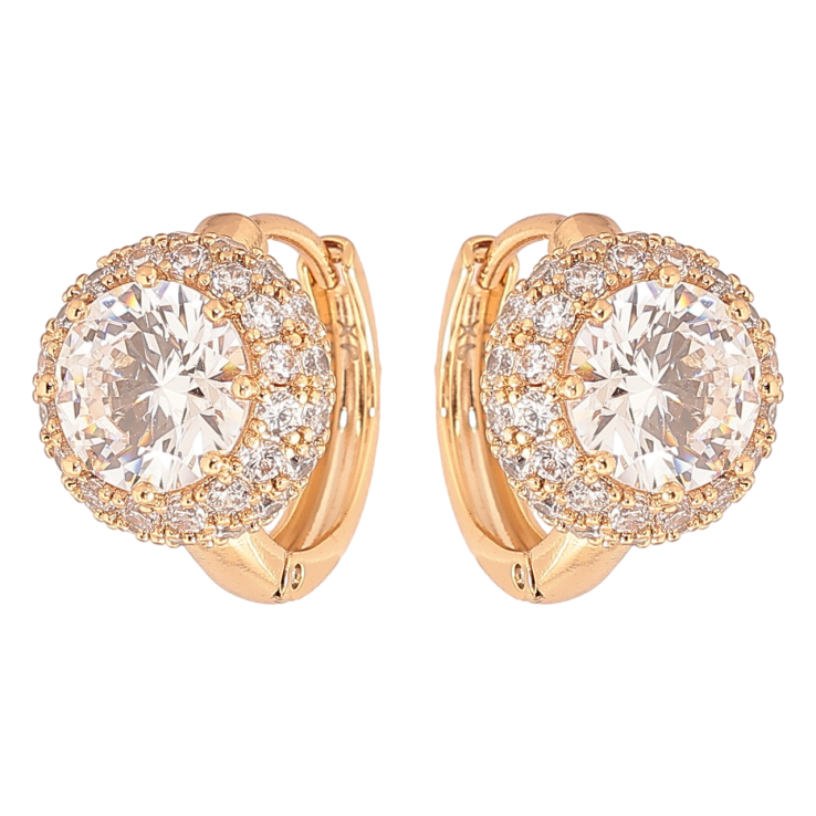 Серьги Xuping Позолота 18K колечки Фианиты в обрамлении циркония фото №24 Серьги Xuping Позолота 18K колечки Фианиты в обрамлении циркония фото №24