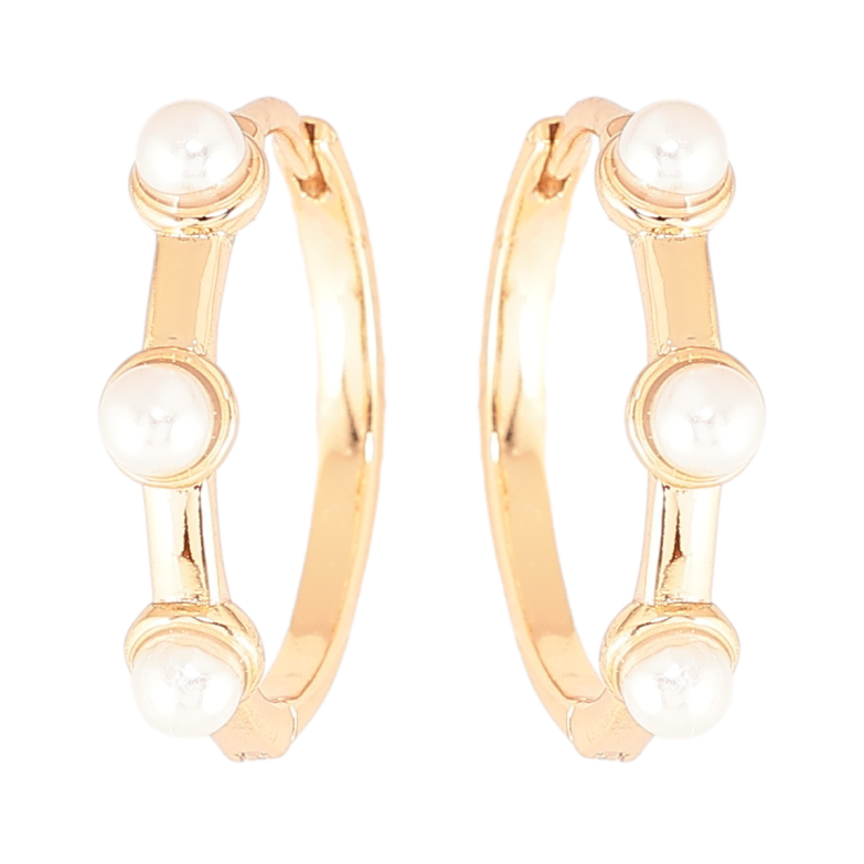 Сережки Xuping Позолота 18K колечка «Три перлини» фото №1