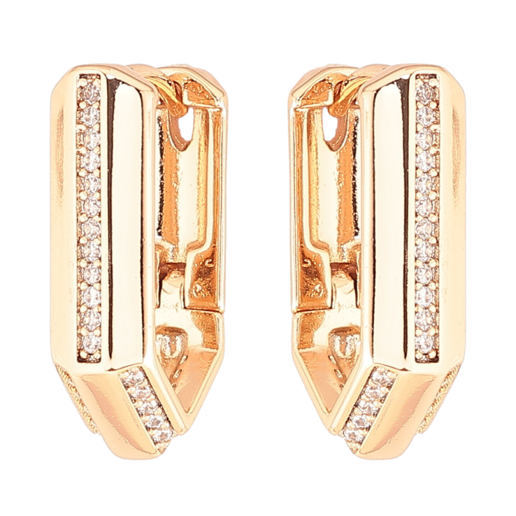 Серьги Xuping Позолота 18K колечки Узор с дорожками циркония фото №21 Серьги Xuping Позолота 18K колечки Узор с дорожками циркония фото №21