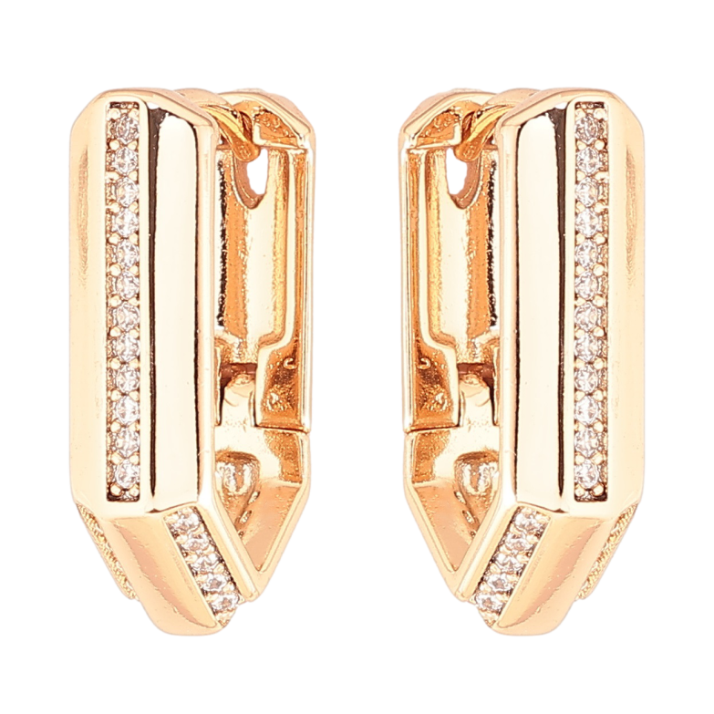 Серьги Xuping Позолота 18K колечки Узор с дорожками циркония фото №1 Серьги Xuping Позолота 18K колечки Узор с дорожками циркония фото №1